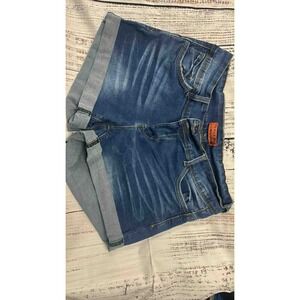 WAX‎ JEAN Women's Denim Shorts Size 1XL Rolled Cuffed Blue